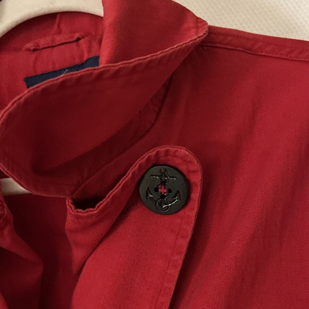Ralph Lauren Woman’s Size Large Red Double Breasted Denim Pea Coat - Picture 7 of 12